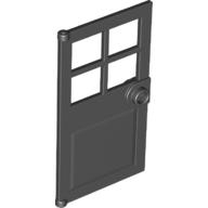 Yuvarlak kulplu 4 bölmeli ve kilitli kapı 1x4x6 - Siyah