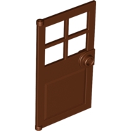 Yuvarlak kulplu 4 bölmeli ve kilitli kapı 1x4x6 - Kırmızı-Kahve