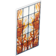 Kapı-Pencere Camı 1x4x6 uyumlu Etiket-Alevli İskelet Set4195 - Şeffaf-Beyaz