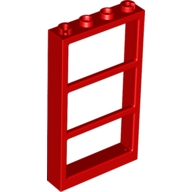 3 Bölmeli Çerçeve 1x4x6 Pencere-Kapı - Kırmızı