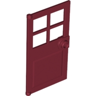 Yuvarlak kulplu 4 bölmeli ve kilitli kapı 1x4x6 - Koyu-Kırmızı