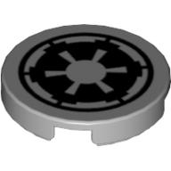 ElementNo 4225835 - Med-St-Grey Print-Star Wars Imperial Logo from Sets: 6206 | 7262 | 7263 | 10131